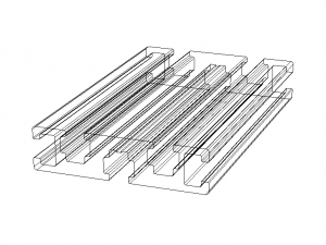 Extruded Aluminium Profile Enclosures Set for Partition Wall 3D मॉडल