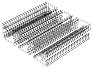 Extruded Aluminium Profile Enclosures Set for Partition Wall 3D मॉडल