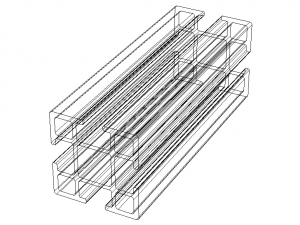 Extruded Aluminium Profile Enclosures Set for Partition Wall 3D मॉडल
