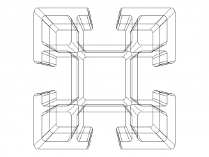Extruded Aluminium Profile Enclosures Set for Partition Wall 3D मॉडल