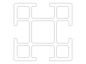Extruded Aluminium Profile Enclosures Set for Partition Wall 3D मॉडल