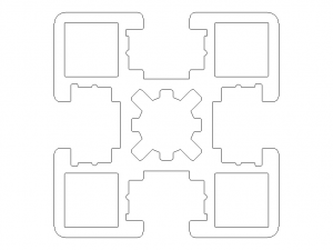 Extruded Aluminium Profile Enclosures Set for Partition Wall 3D मॉडल