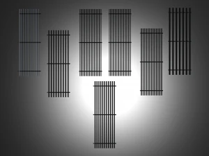 Aluminium Grilles for Facades 3D Model
