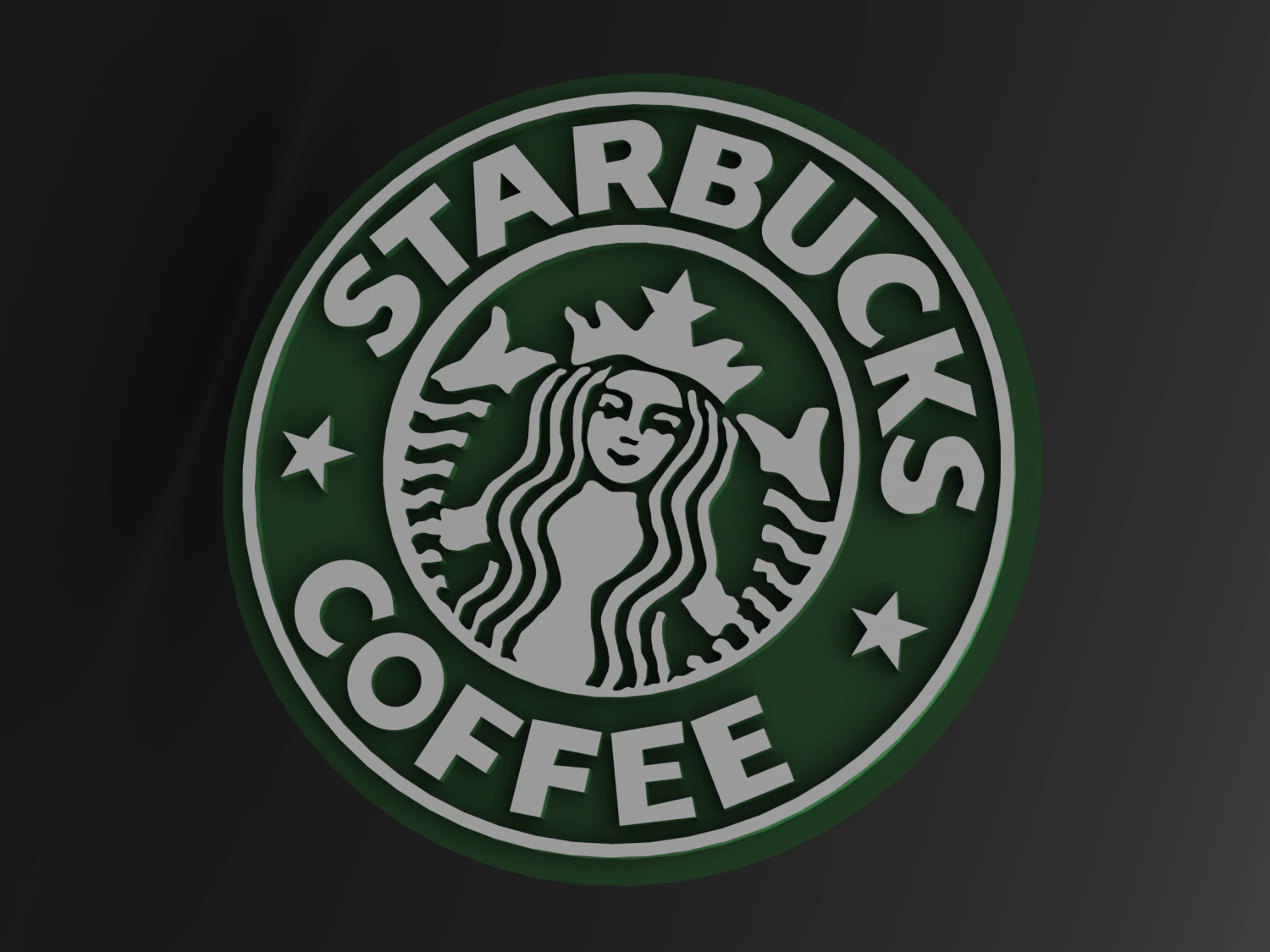 Starbucks Coffee Logo Surface Modeling 3D Model .c4d .max .obj .3ds .fbx .stl .blend 