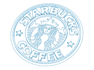 Starbucks Coffee Logo Surface Modeling Modello 3D