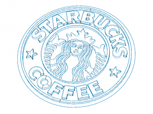 Starbucks Coffee Logo Surface Modeling Modello 3D