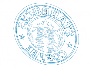 Starbucks Coffee Logo Surface Modeling Modello 3D