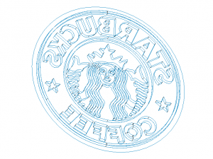 Starbucks Coffee Logo Surface Modeling Modello 3D