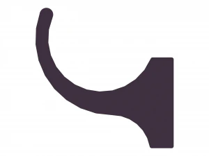 Mango plateado extruido de aluminio. Modelo 3D