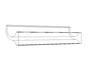 Mango plateado extruido de aluminio. Modelo 3D