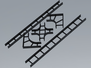 Standard Steel Ladder Type Cable Trays 3D Model
