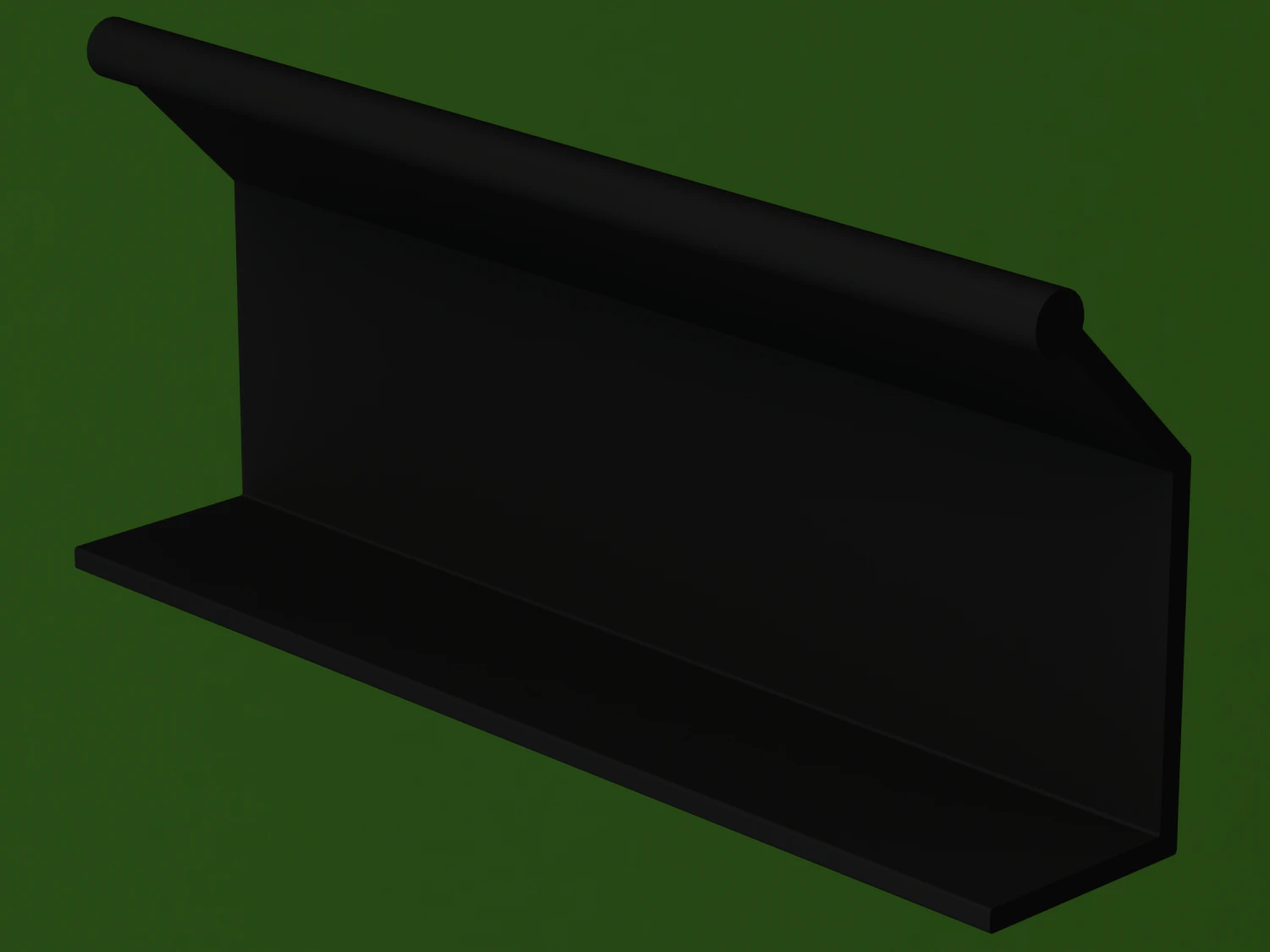 Aluminum Extruded Black Pull Handle 3D Model .c4d .max .obj .3ds .fbx .stl .blend 