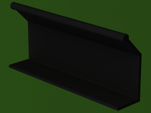 Aluminum Extruded Black Pull Handle 3D Model