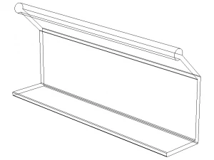 Aluminum Extruded Black Pull Handle 3D Model