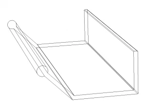 Aluminum Extruded Black Pull Handle 3D Model
