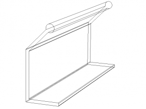Aluminum Extruded Black Pull Handle Modelo 3D