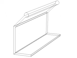 Aluminum Extruded Black Pull Handle 3D Model