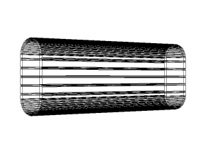 Aluminum Extruded Ribbed Oval Closet Rod 3D Model