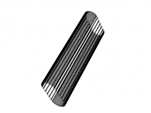 Aluminum Extruded Ribbed Oval Closet Rod 3D Model