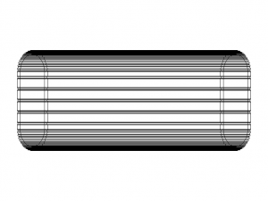 Aluminum Extruded Ribbed Oval Closet Rod 3D Model