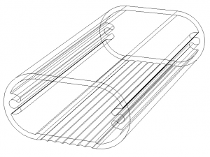 Aluminum Extruded Oval Pipe Footrest 3Dモデル