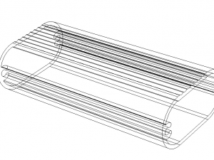 Aluminum Extruded Oval Pipe Footrest 3Dモデル