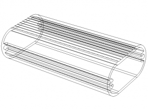 Aluminum Extruded Oval Pipe Footrest 3Dモデル