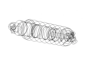 Ammortizzatore posteriore Manitou Swinger a 6 vie 215 mm Modello 3D