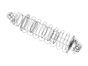 Ammortizzatore posteriore Manitou Swinger a 6 vie 215 mm Modello 3D