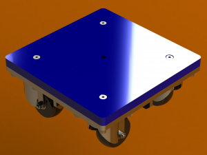 4-Wheel Platform Dolly without Handle Model 3D