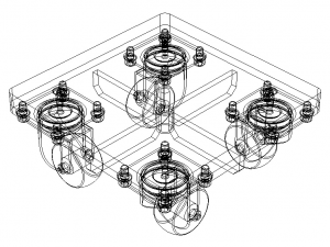 4-Wheel Platform Dolly without Handle Modelo 3D