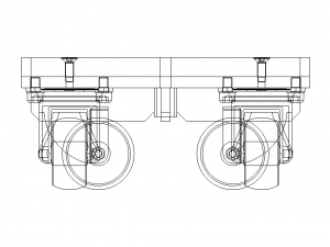 4-Wheel Platform Dolly without Handle Modelo 3D