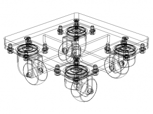 4-Wheel Platform Dolly without Handle Modelo 3D