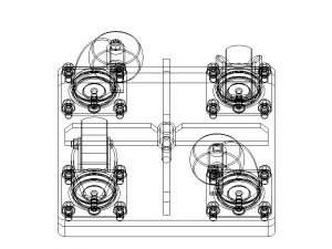 4-Wheel Platform Dolly without Handle 3D Model