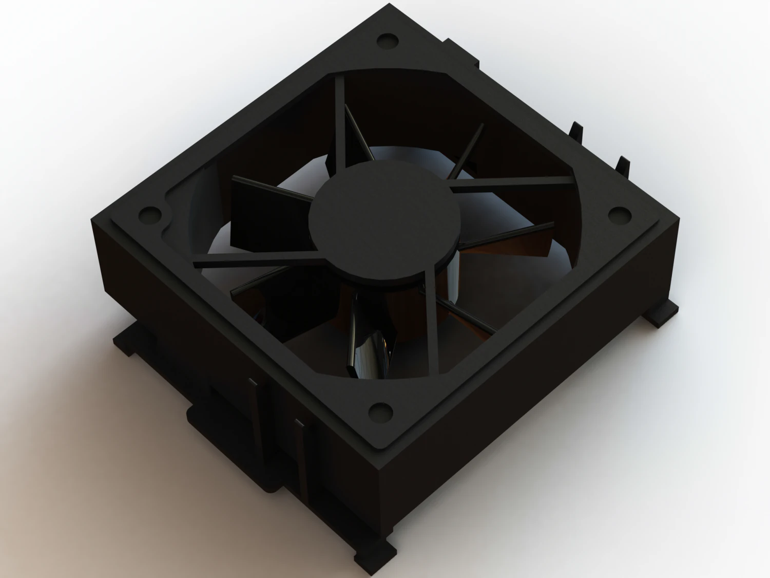 95x95 mm CPU Cooling Fan 3D Model .c4d .max .obj .3ds .fbx .stl .blend 