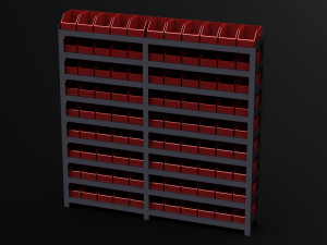 Material Tool Box W Iron Shelf 3Dモデル