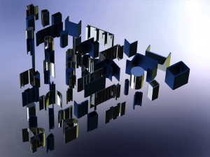 Extruded Aluminium Profile Enclosures Set for Auto Parts 3Dモデル