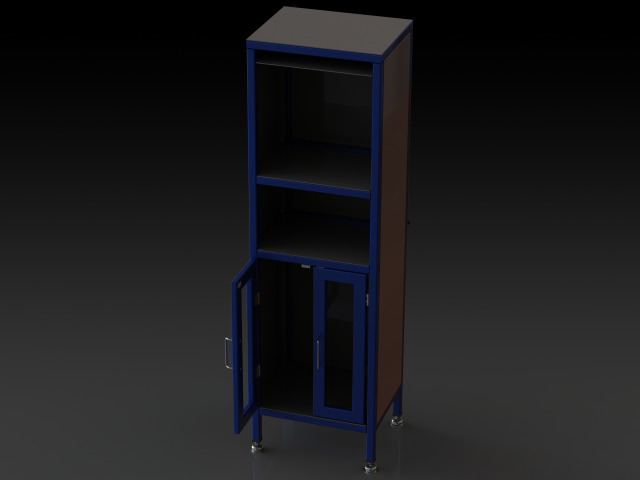 Custom Fabricated Steel Cabinet 3D Model .c4d .max .obj .3ds .fbx .stl .blend 