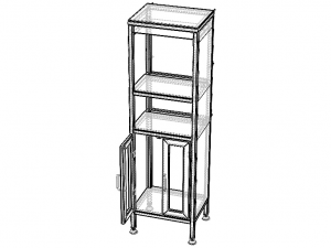 Custom Fabricated Steel Cabinet 3D Model