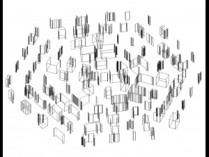Extruded Aluminium Profile Enclosures Set for Curtain Wall 3D Model