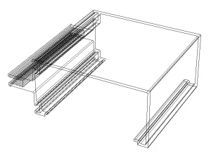 Extruded Aluminium Profile Enclosures Set for Curtain Wall 3D Model