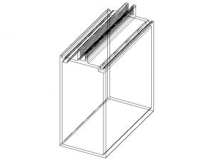 Extruded Aluminium Profile Enclosures Set for Curtain Wall 3D Model