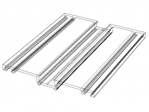 Extruded Aluminium Profile Enclosures Set for Curtain Wall 3D Model
