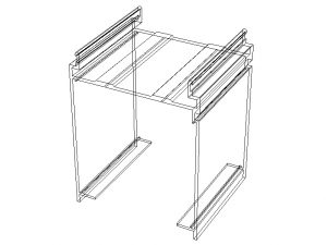 Extruded Aluminium Profile Enclosures Set for Curtain Wall 3D Model