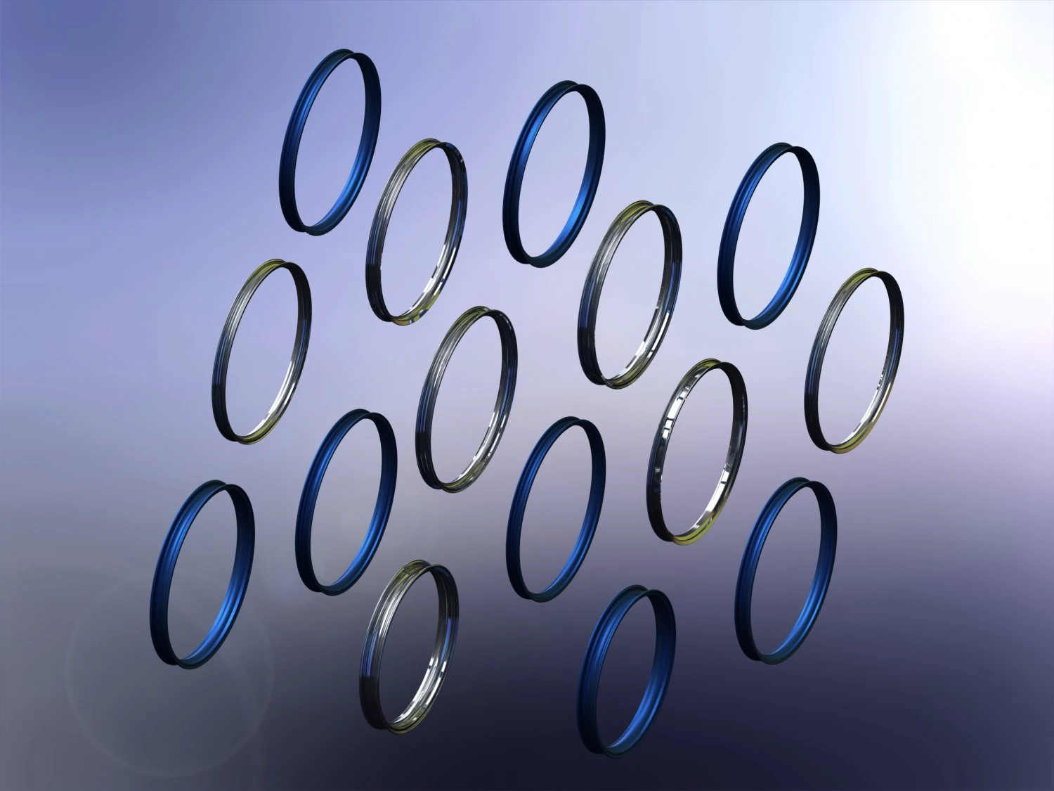 Aluminum Alloy Motorcycle Rims Shape Design Set W-O Spoke Holes 3D Model .c4d .max .obj .3ds .fbx .stl .blend 