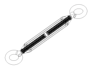 Cast Eye and Eye Turnbuckle THD10 3D Model