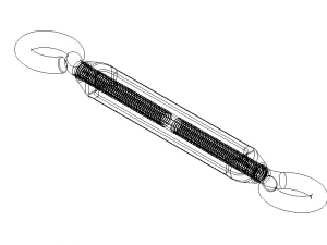 Cast Eye and Eye Turnbuckle THD10 3D Model