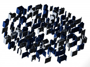 Extruded Aluminium Profile Enclosures Set for Shopfront 3D Model