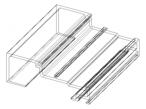Extruded Aluminium Profile Enclosures Set for Shopfront 3Dモデル
