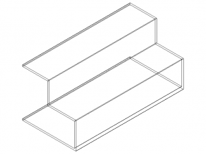 Extruded Aluminium Profile Enclosures Set for Shopfront 3Dモデル